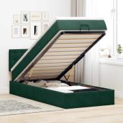vidaXL Ottoman sängram med madrass mörkgrön 90x190 cm sammet