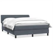 vidaXL Ramsäng med madrass mörkgrå 140x220 cm sammet