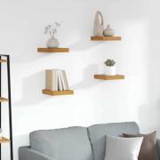 vidaXL Vägg hylla 4 pcs Brun 23 x 23,5 x 4 cm Konstruerat trä