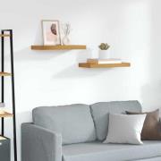 vidaXL Vägg hylla 2 pcs Brun 50 x 23 x 4 cm Konstruerat trä