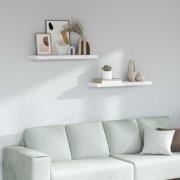 vidaXL Vägg hylla 2 pcs Vit marmor 80 x 23,5 x 4 cm Konstruerat trä