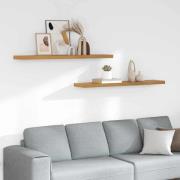 vidaXL Vägg hylla 2 pcs Beige 120 x 23,5 x 4 cm Konstruerat trä