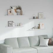 vidaXL Vägg hylla 4 pcs Vit marmor 100 x 9 x 3 cm Konstruerat trä