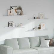 vidaXL Vägg hylla 4 pcs Vit marmor 115 x 9 x 3 cm Konstruerat trä