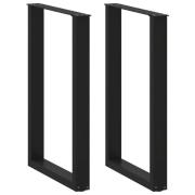 vidaXL Barbordsben U-formade 2 st svarta 60x(90-91) cm stål