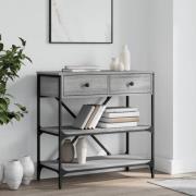 vidaXL Avlastningsbord grå sonoma-ek 75x34,5x75 cm konstruerat trä