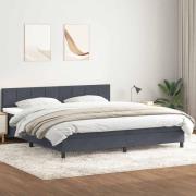 vidaXL Ramsäng med madrass mörkgrå 180x210 cm sammet
