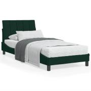 vidaXL Bed with Mattress "Hanko" Dark Green 90x200 cm Velvet