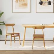 vidaXL Matstol 2 pcs Naturfärg Massiv Gummiträ