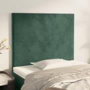 vidaXL Sänggavel mörkgrön 90x5x118/128 cm sammet