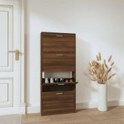 vidaXL Skoställ brun ek 59x17x150 cm konstruerat trä