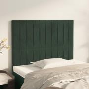 vidaXL Sänggavel mörkgrön 100x5x118/128 cm sammet