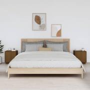 vidaXL Sängbord 2 st honungsbrun 40x34x45 cm massiv furu