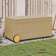 vidaXL Dynbox med hjul blandad beige 190L konstrottning