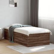 vidaXL Sängram brun ek 75x190 cm konstruerad trä