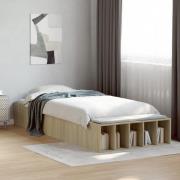 vidaXL Sängram sonoma-ek 100x200 cm konstruerad trä