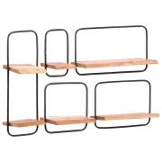 vidaXL Vägghyllor 5 delar massivt trä akacia