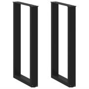vidaXL Barbordsben U-formade 2 st svarta 50x(90-91) cm stål