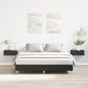 vidaXL Sängram utan madrass svart 150x200 cm konstruerat trä