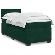 vidaXL Ramsäng med madrass mörkgrön 80x200 cm sammet