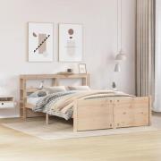 vidaXL Sängram med huvudgavel 140x190 cm massiv furu