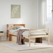 vidaXL Säng med bokhylla utan madrass 75x190cm massiv furu