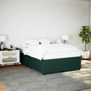 vidaXL Sängram utan madrass mörkgrön 160x200 cm sammet