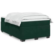 vidaXL Ramsäng med madrass mörkgrön 120x200 cm sammet
