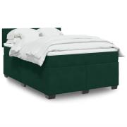 vidaXL Ramsäng med madrass mörkgrön 160x200 cm sammet