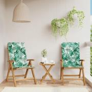 vidaXL Justerbara trädgårdsstolar med dynor 2 st massiv teak