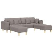 vidaXL Soffa med kudde 3 pcs Taupe tyg