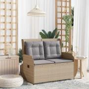 vidaXL Trädgårdsbänk Beige konstrotting