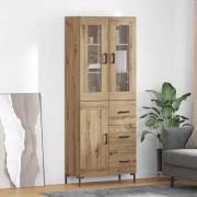 vidaXL Skåp med låda 2 pcs Artisan Ek Konstruerat trä