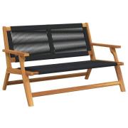 vidaXL Trädgårdsmöbler Svart 122 x 78 x 73 cm Massivt Akaciaträ