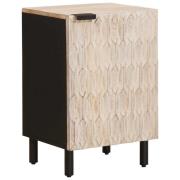 vidaXL Badrumsskåp med hylla Vit 38 x 33 x 58 cm Massivt mangoträ