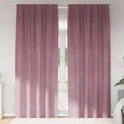 vidaXL Mörkläggningsgardiner 2 pcs Mörkrosa 140 x 225 cm Sammet
