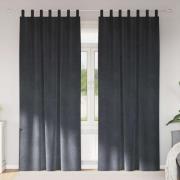 vidaXL Mörkläggningsgardiner 2 pcs Ljusgrå 140 x 245 cm Sammet
