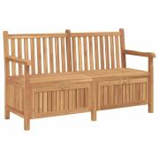 vidaXL Trädgårdsbänk med lagring 150 x 60 x 90 cm Massivt teakträ