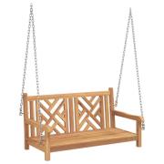 vidaXL Trädgårdsgungbänk 114 x 60 x 64 cm Massivt teakträ