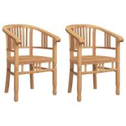 vidaXL Stol 2 pcs Brun 63 x 58 x 89 cm Massivt teakträ