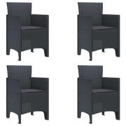 vidaXL Trädgård Stol 4 pcs Antracit 53 x 49 x 85 cm Polypropylen