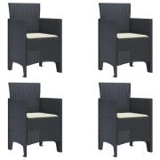 vidaXL Trädgård Stol 4 pcs Antracit 53 x 49 x 85 cm Polypropylen