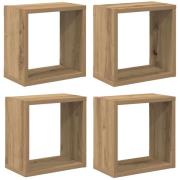 vidaXL Vägg hyllor 4 pcs Artisan Ek 26 x 15 x 26 cm Konstruerat trä