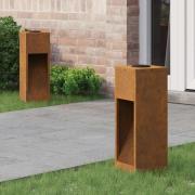 vidaXL Solcell LED-vägbelysning 2 pcs Brons Väderbeständig stål