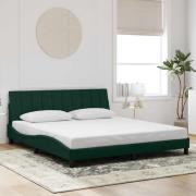 vidaXL Bed Frame without Mattress "Hanko" Dark Green 180x200 cm Velvet