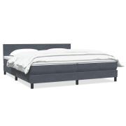 vidaXL Ramsäng med madrass mörkgrå 180x210 cm sammet