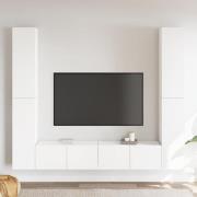 vidaXL Tv-skåp 6 delar vit konstruerat trä