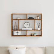 vidaXL Vägghylla åldrat trä 75x16x55 cm konstruerat trä