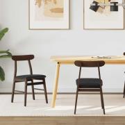 vidaXL Matstol 2 pcs Mörkbrun och svart Massiv Gummiträ