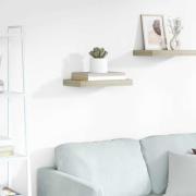 vidaXL Svävande vägghylla ek 40x23x3,8 cm MDF